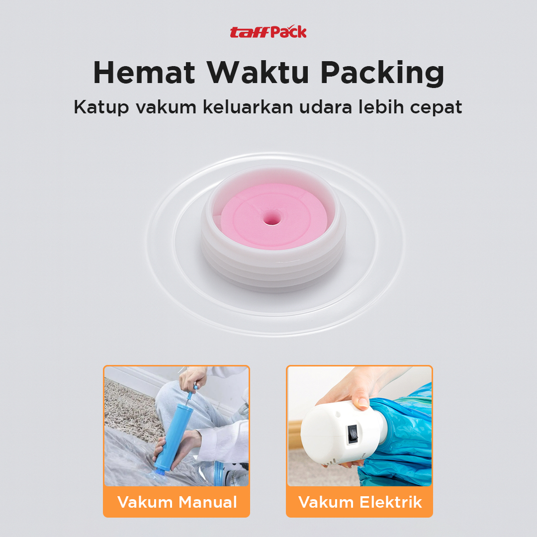 TaffPACK Kantong Plastik Vakum Pakaian Multifungsi Vacuum Bag 1 PCS 100x80cm - FL2 Gambar produk TaffPACK Kantong Plastik Vakum Pakaian Multifungsi Vacuum Bag 1 PCS 100x80cm - FL2