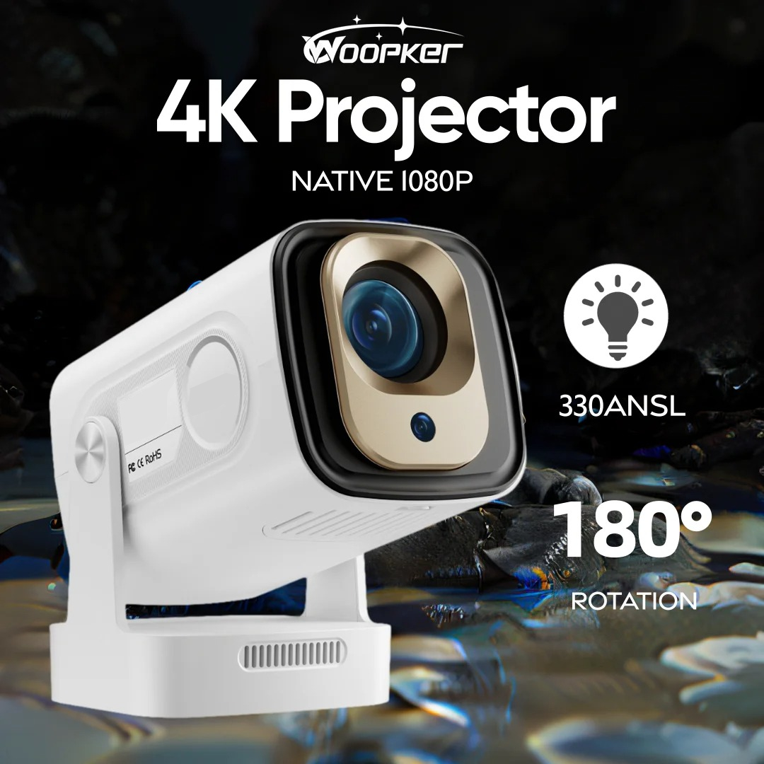 Woopker Proyektor Mini Portable Android 11 WiFi Bluetooth 330 ANSI - HY260Pro Gambar produk Woopker Proyektor Mini Portable Android 11 WiFi Bluetooth 330 ANSI - HY260Pro