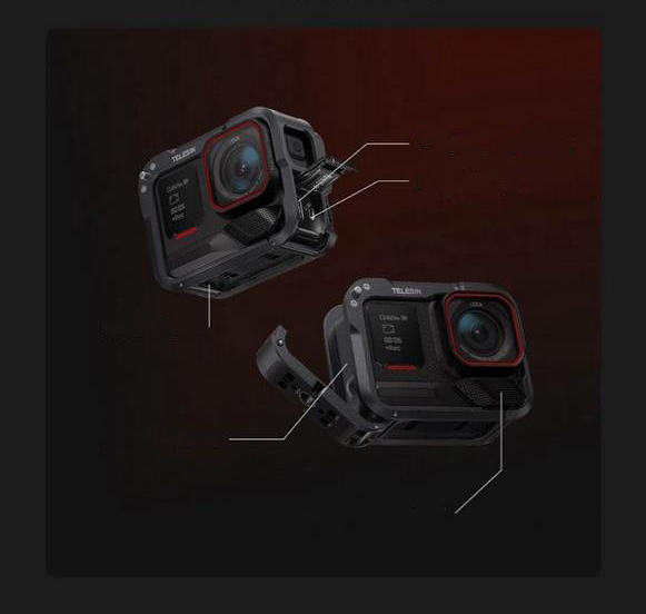 TELESIN Case Metal Cage Kamera Aksi for Insta360 Ace Pro/Ace Pro 2 - S6-FMS-32-TIS Gambar produk TELESIN Case Metal Cage Kamera Aksi for Insta360 Ace Pro/Ace Pro 2 - S6-FMS-32-TIS