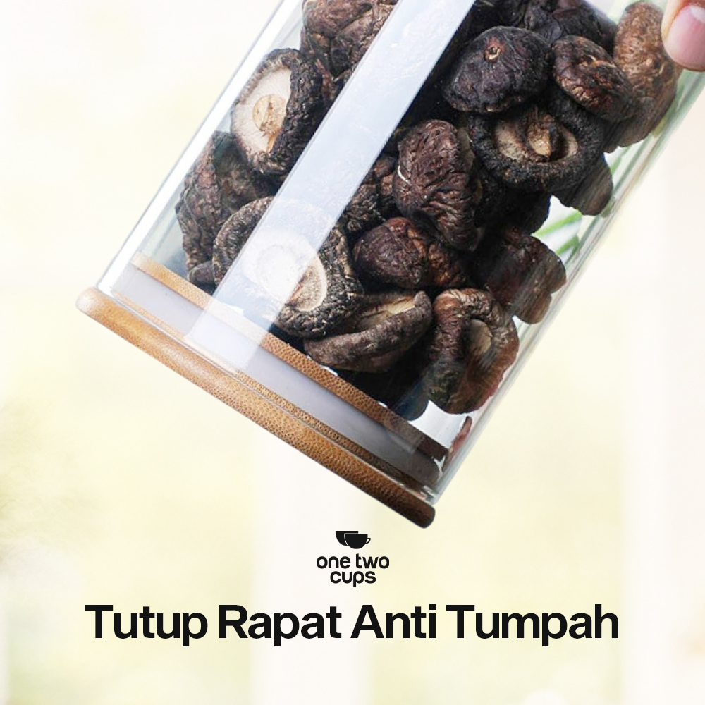 One Two Cups Toples Kaca Penyimpanan Makanan Kedap Udara Storage Jar 1L-10x10x12cm - HC1019 Gambar produk One Two Cups Toples Kaca Penyimpanan Makanan Kedap Udara Storage Jar 1L-10x10x12cm - HC1019