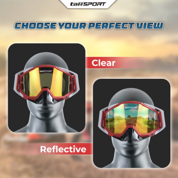 Gambar produk TaffSPORT Kacamata Helm Motor Goggles UV400 Protection Windproof Reflective - UV400