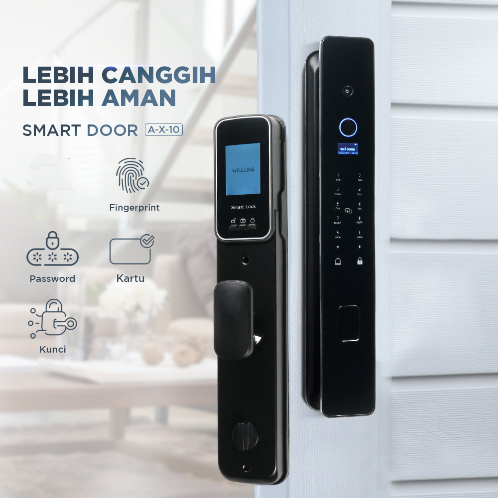 ALOY-X Smart Door Lock Tuya App Fingerprint Password Digital Display - A4 Gambar produk ALOY-X Smart Door Lock Tuya App Fingerprint Password Digital Display - A4
