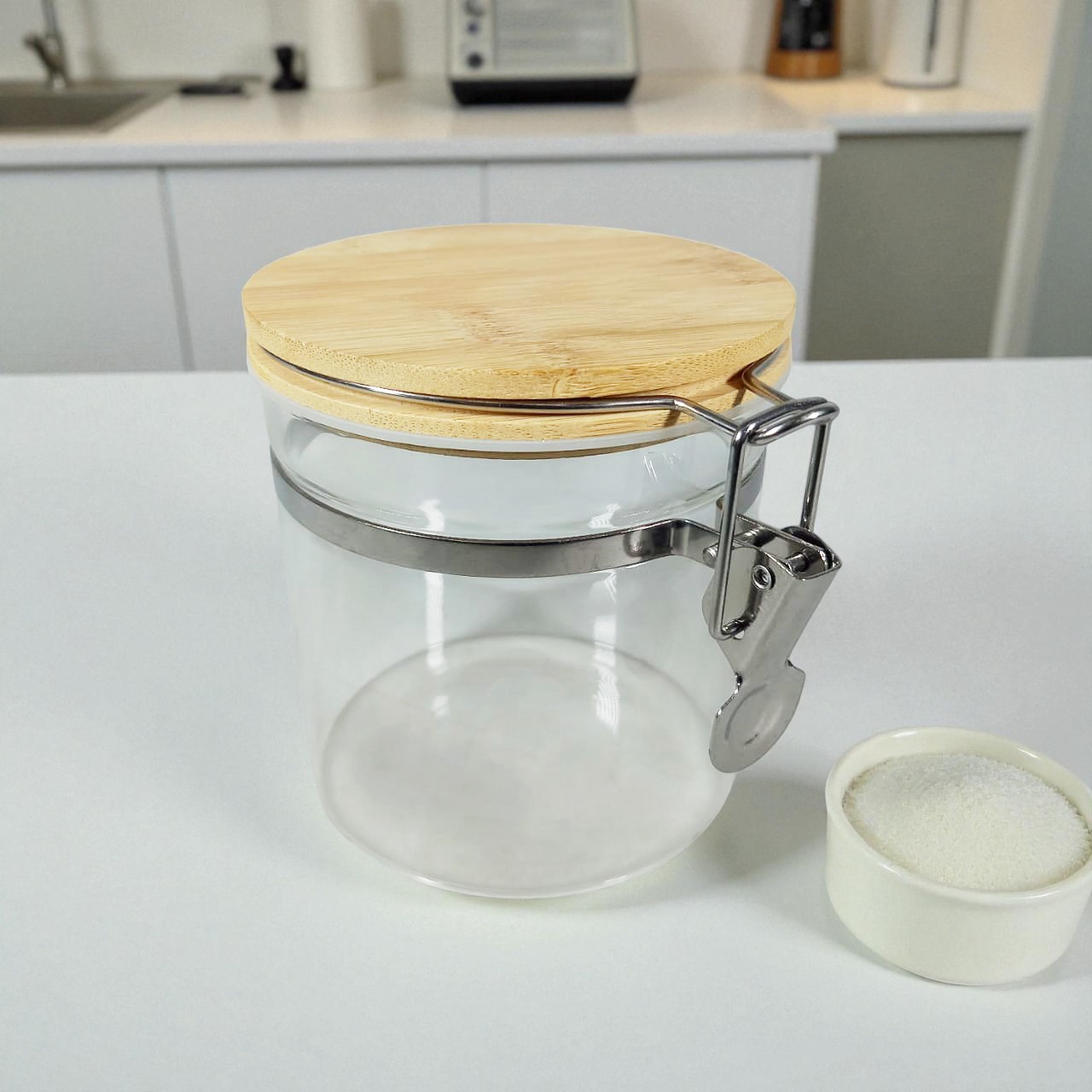 BARELLI Toples Kaca Penyimpanan Makanan Kedap Udara Buckle Storage Jar 550ml - BR100 Gambar produk BARELLI Toples Kaca Penyimpanan Makanan Kedap Udara Buckle Storage Jar 550ml - BR100