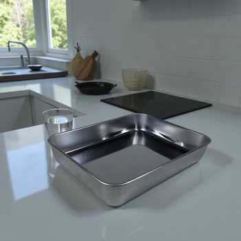 Gambar produk Eggy Loyang Nampan Tray Grill Pan Oven Baking Stainless Steel 430 26.5x20.5x5cm - EG36