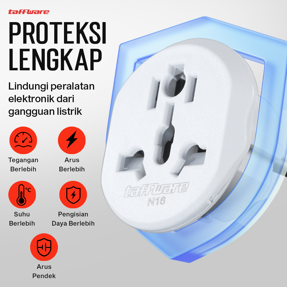 Taffware Loop Universal Travel Adaptor Colokan Charger Adapter 16A - N16 Gambar produk Taffware Loop Universal Travel Adaptor Colokan Charger Adapter 16A - N16