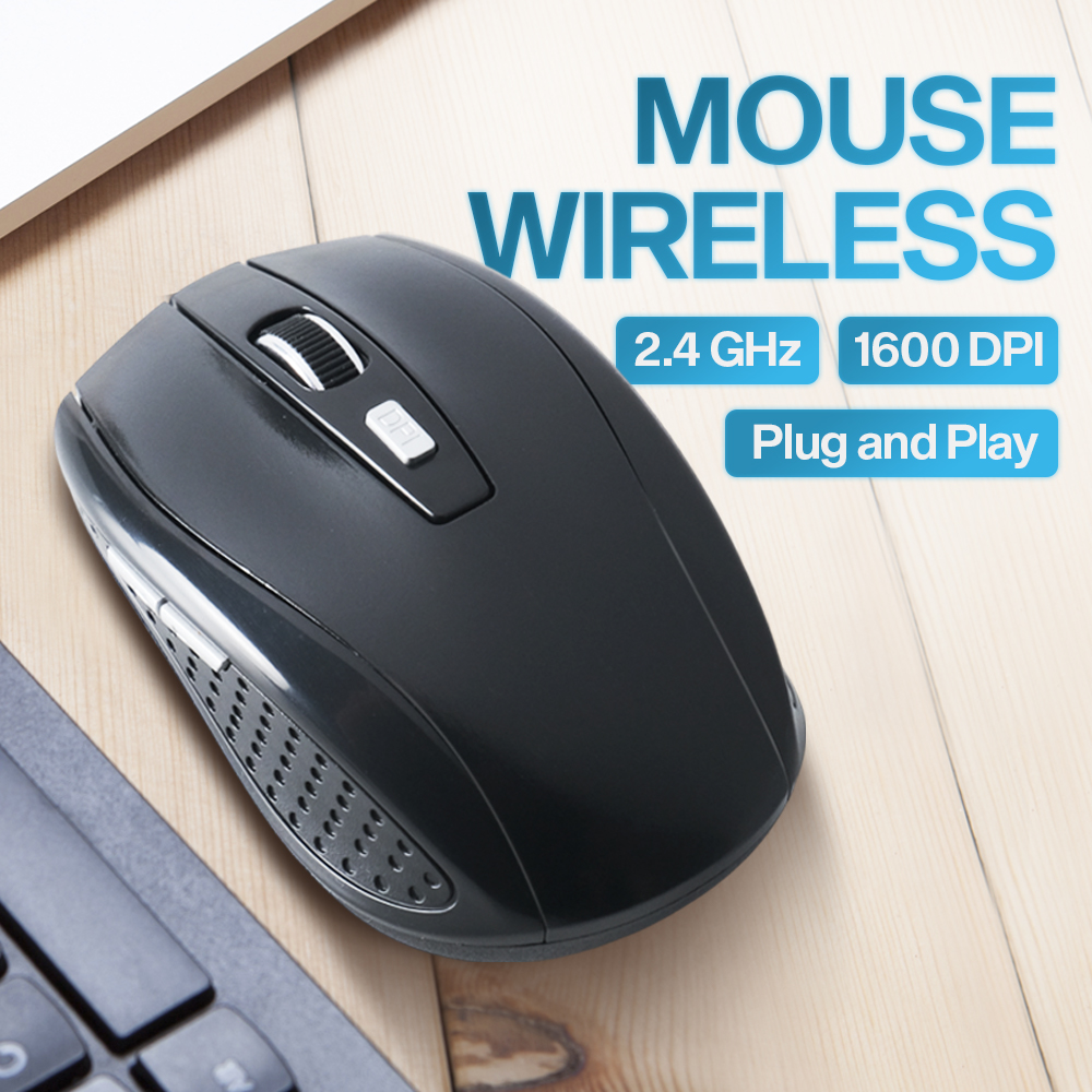 Gambar produk Mouse Wireless Optical 2.4GHz Portable Mini 1600DPI - AA-01