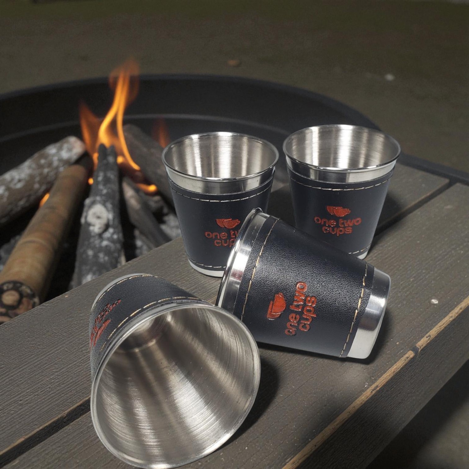 One Two Cups Set Gelas Camping Stainless Steel Travel Mug 70ml 4 PCS - MCY-66 Gambar produk One Two Cups Set Gelas Camping Stainless Steel Travel Mug 70ml 4 PCS - MCY-66