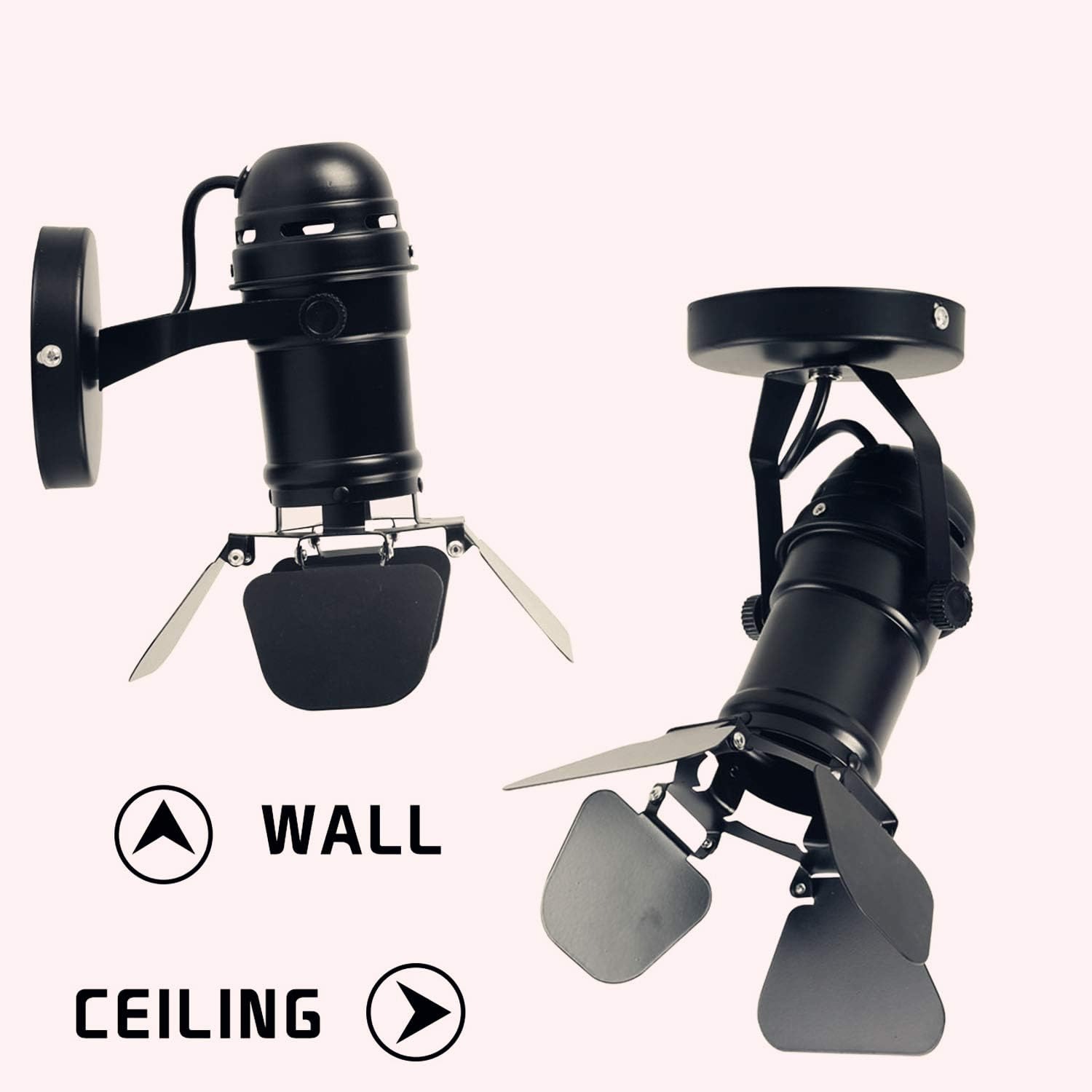 GYUKI Fitting Lampu Sorot Vintage Retro Spotlight Lightning E27 Small - PAR30 Gambar produk GYUKI Fitting Lampu Sorot Vintage Retro Spotlight Lightning E27 Small - PAR30