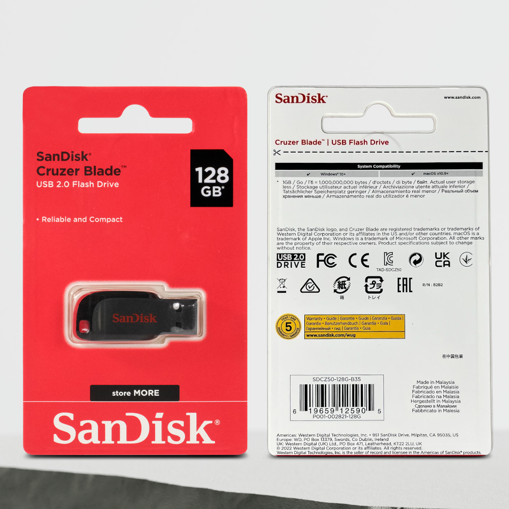 Gambar produk SanDisk Cruzer Blade Flashdisk USB 2.0 128GB - SDCZ50