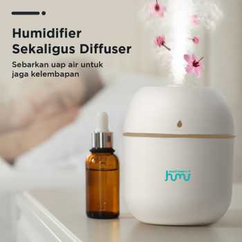 Gambar produk Taffware HUMI Air Humidifier Mini Ultrasonic Aroma Diffuser LED 220ml - GB476