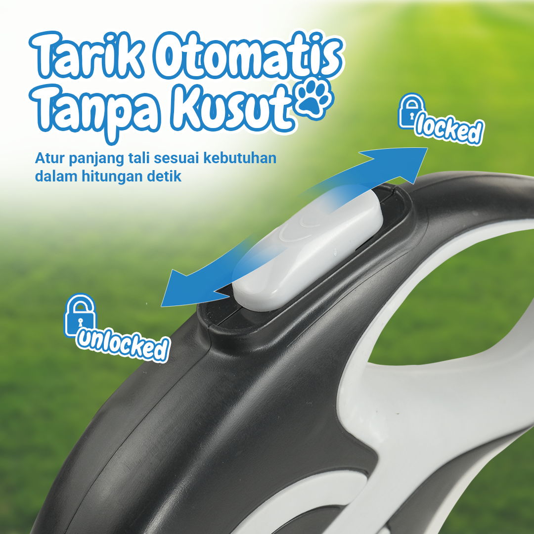 Gambar produk ROPET Tali Tuntun Hewan Anjing Automatic Retractable Dog Leash 3M - RP014