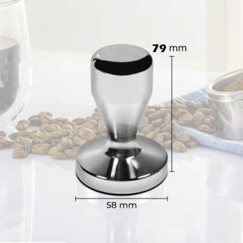 Gambar produk One Two Cups Tamper Kopi Espresso Flat Base Stainless Steel 58mm - FEN58