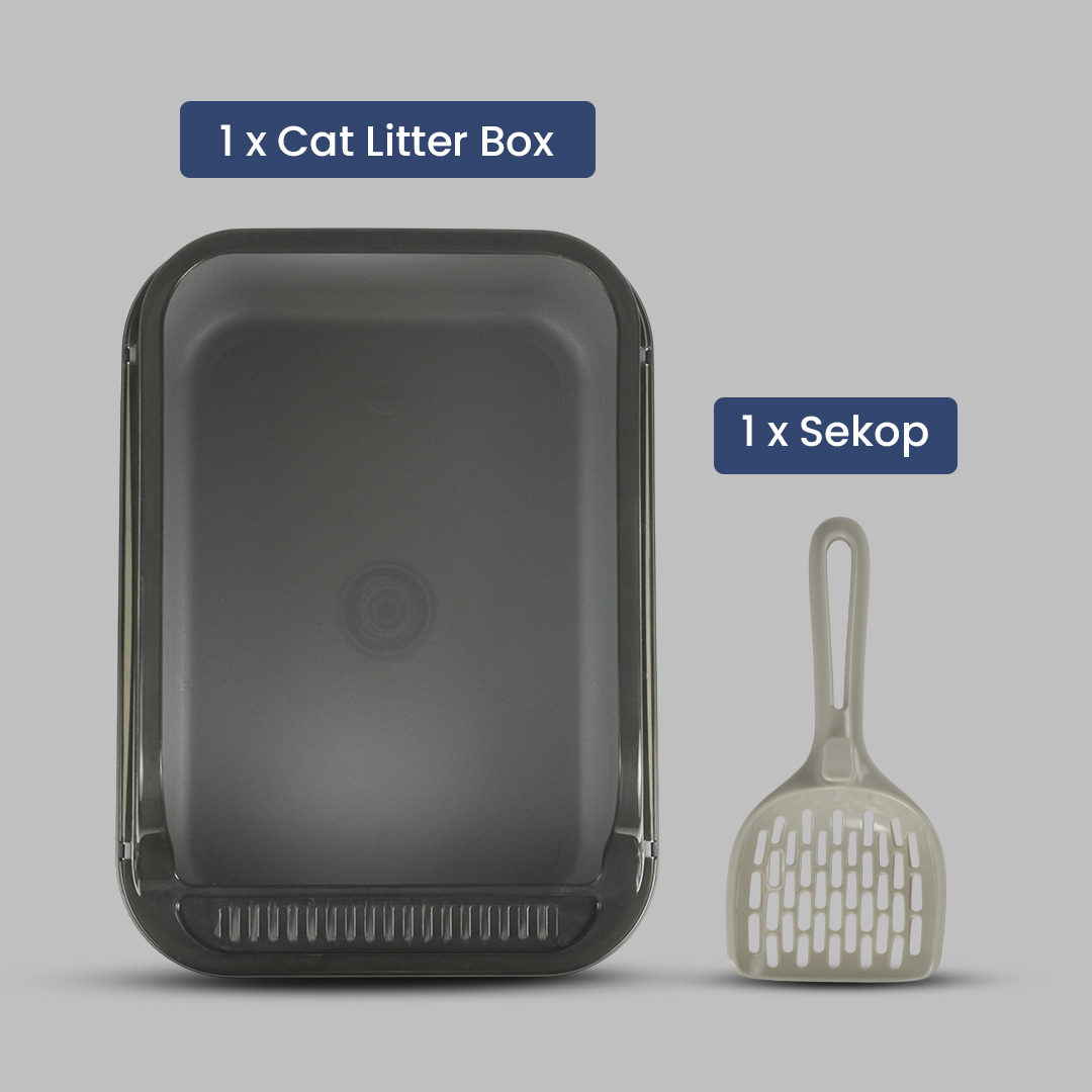 Gambar produk OPTICO Cat Litter Box High Side Detachable Bak Pasir Kucing - OP-12