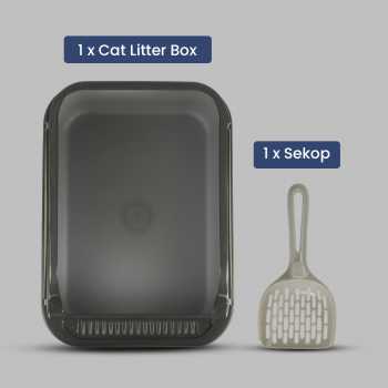 Gambar produk OPTICO Cat Litter Box High Side Detachable Bak Pasir Kucing - OP-12