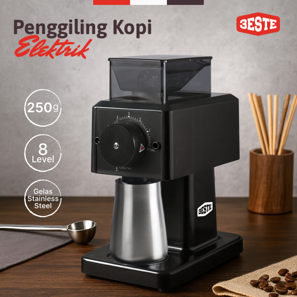 Trieste Alat Penggiling Biji Kopi Elektrik Coffee Bean Grinder 250g Stainless Steel Cup - N800 Gambar produk Trieste Alat Penggiling Biji Kopi Elektrik Coffee Bean Grinder 250g Stainless Steel Cup - N800