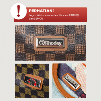 Gambar produk Rhodey RAIMIQI SEMOR Tas Jinjing Duffle Bag PU Leather Unisex 20 Inch Black Gray Grid - CB001