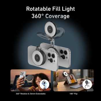 Gambar produk TELESIN Lampu Ring Light Magnetic 3in1 Color Adjustable Length 500mAh - S5-BGD-07