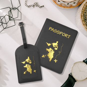 Gambar produk TRASSORY Dompet Passport Cover Case with Luggage Tag Leather PU - PH301