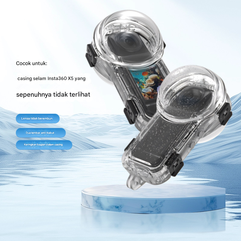 Gambar produk YAZE Underwater Waterproof Case Diving Invisible 50M for Insta360 X5 - I3X5