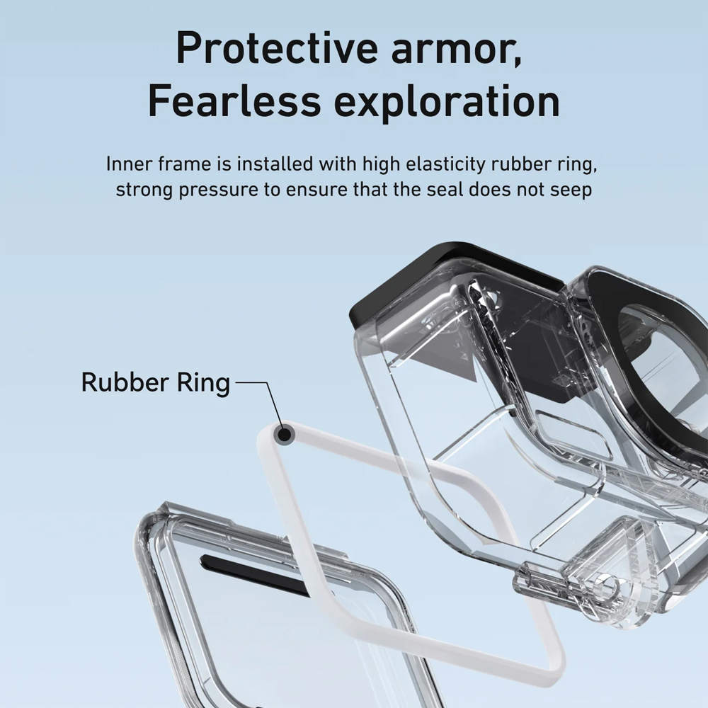 Gambar produk TELESIN Casing Anti Air Waterproof Case Anti Fog 60M DJI Osmo Action 6 - S4-WTP-12