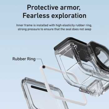 Gambar produk TELESIN Casing Anti Air Waterproof Case Anti Fog 60M DJI Osmo Action 6 - S4-WTP-12