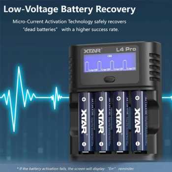 Gambar produk XTAR Charger Baterai 4 Slot AA AAA 1.5V Li-Ion 1.2V Ni-MH LCD Type C - L4 PRO KT