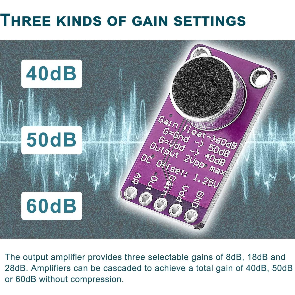 AITEXM Electret Microphone Amplifier Module Auto Gain Control - MAX9814 Gambar produk AITEXM Electret Microphone Amplifier Module Auto Gain Control - MAX9814