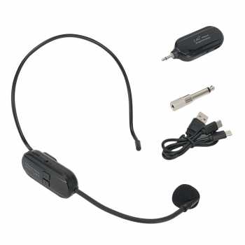 Gambar produk CLOVEY Wireless Lavalier Lapel Microphone 6.35mm Adapter 2.4G 2 Mic - SI09