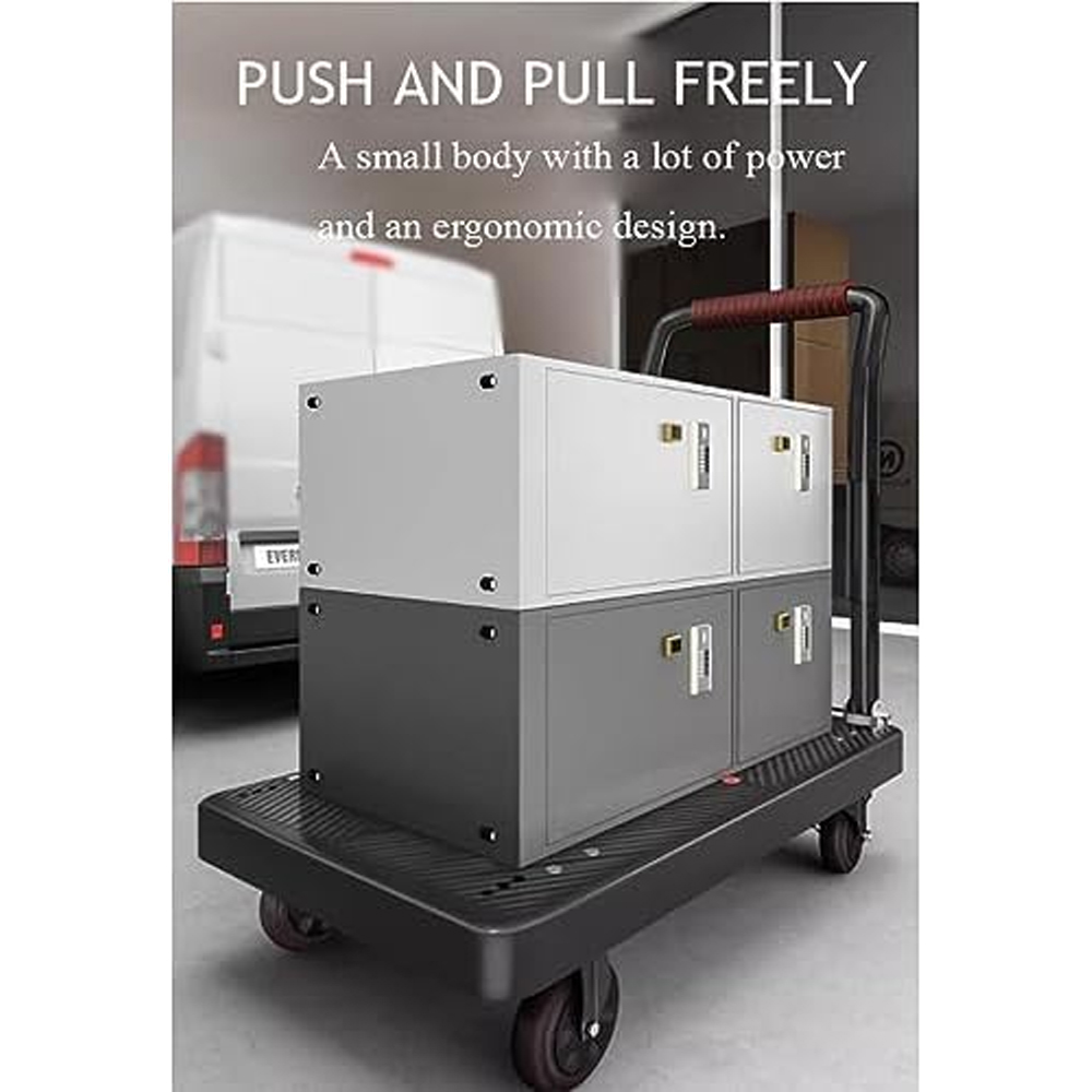 PICKU Troli Barang Lipat Foldable Flatbed Cart Silent Wheel 58x88cm - PC-88 Gambar produk PICKU Troli Barang Lipat Foldable Flatbed Cart Silent Wheel 58x88cm - PC-88