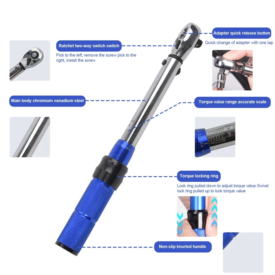 Gambar produk Benkai Set Kunci Ratchet Torque Wrench 2-24N.m 15 PCS - B2-24