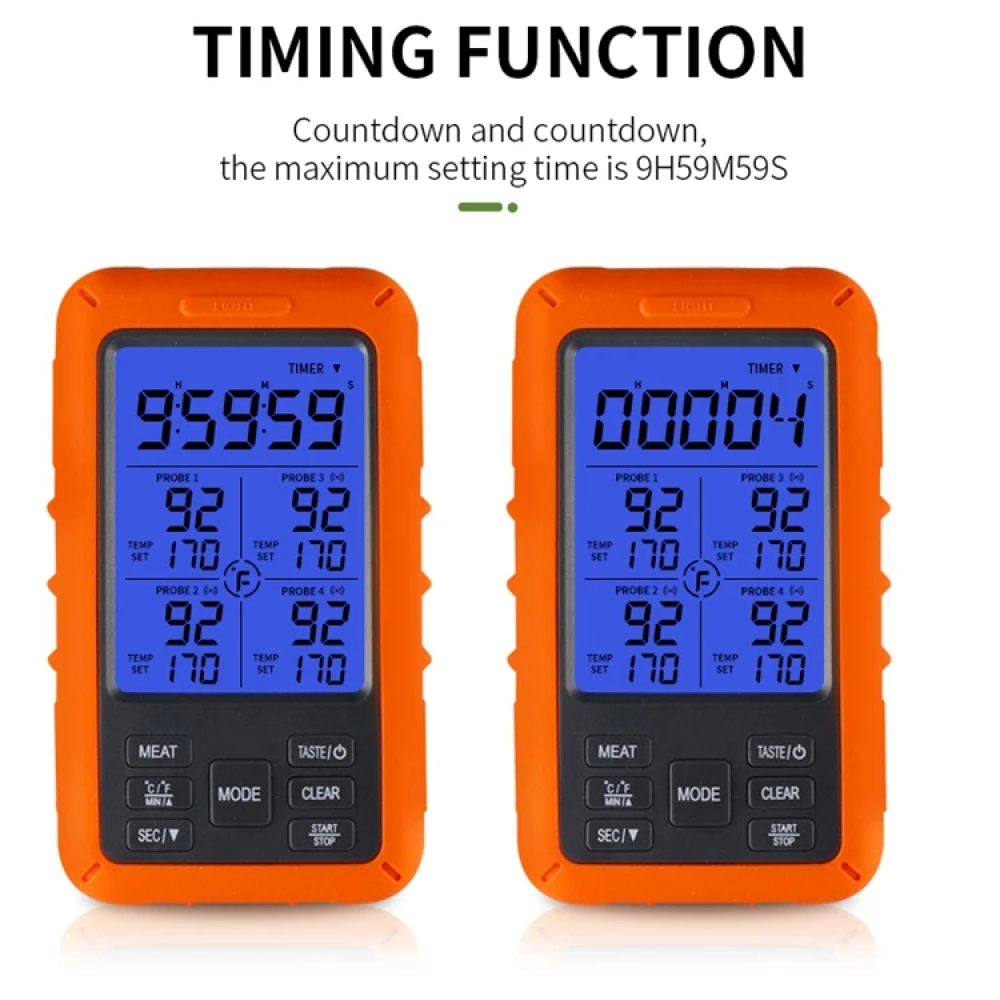 Laserpwr Termometer Makanan Digital Wireless Daging Kopi Susu 4 Probe - TP40 Gambar produk Laserpwr Termometer Makanan Digital Wireless Daging Kopi Susu 4 Probe - TP40