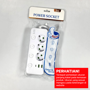 Gambar produk QIAOLIAN Stop Kontak Kabel USB Type C 10A 110-250V 2500W 1.8M 3 Lubang - QL-1096U