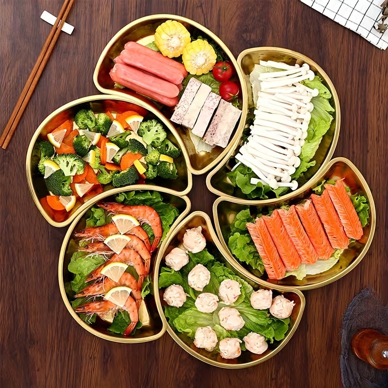 Gambar produk ATH Nampan Tray Mangkuk Makanan Bulan Sabit Moon Plate Stainless 201 - AT25