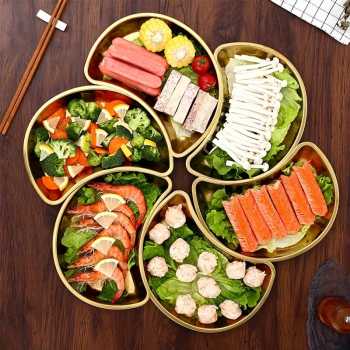 Gambar produk ATH Nampan Tray Mangkuk Makanan Bulan Sabit Moon Plate Stainless 201 - AT25