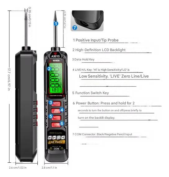 ANENG Digital Multimeter Tespen 2in1 Tester AC Voltage NCV 4000 Count - A3015 Gambar produk ANENG Digital Multimeter Tespen 2in1 Tester AC Voltage NCV 4000 Count - A3015