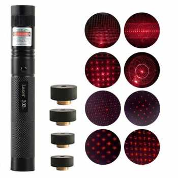 Gambar produk WUIVI Laser Pointer Beam Star Pattern USB Rechargeable 200mAh Red Light - WV-303