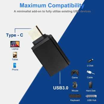 Gambar produk Taffware OTG USB to Type C Adapter Converter 3.0 Aluminium Alloy - TF-310