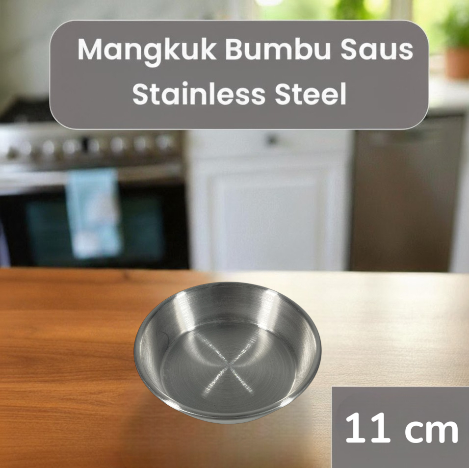 ALRY Mangkuk Bumbu Saus Stainless Steel Western Seasoning Bowl 11cm - YX-304 Gambar produk ALRY Mangkuk Bumbu Saus Stainless Steel Western Seasoning Bowl 11cm - YX-304
