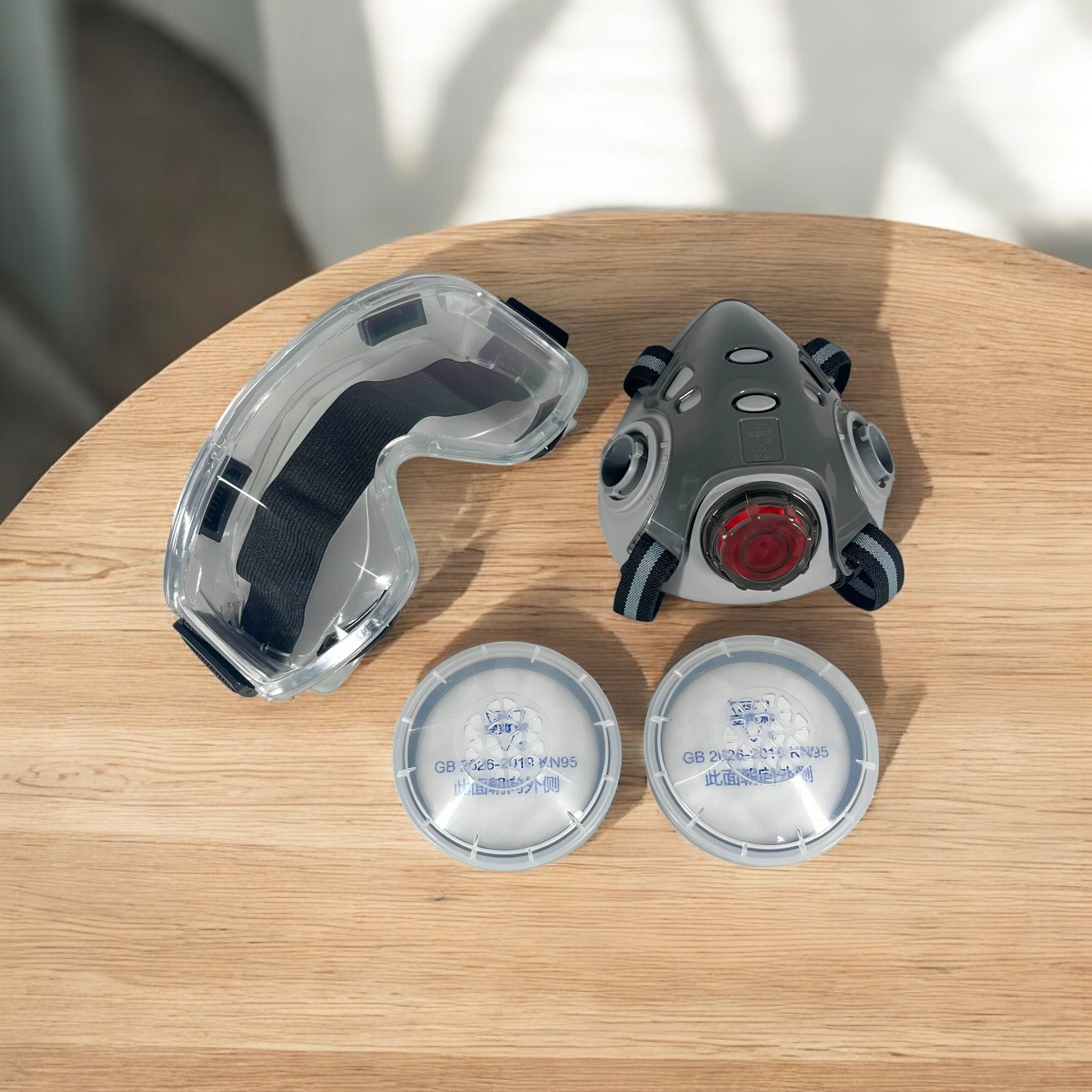 ASL Masker Gas Respirator Half Face with Safety Glasses - 308A Gambar produk ASL Masker Gas Respirator Half Face with Safety Glasses - 308A