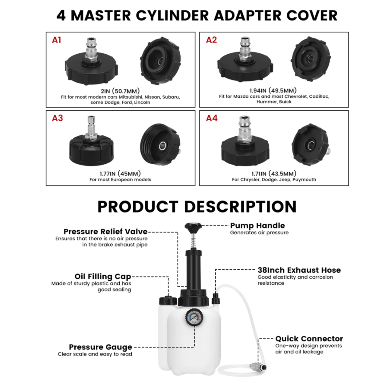 Gambar produk CHIGE Alat Pengganti Minyak Rem Mobil Vacuum Brake Fluid Pump 1 Set 3L - CH56