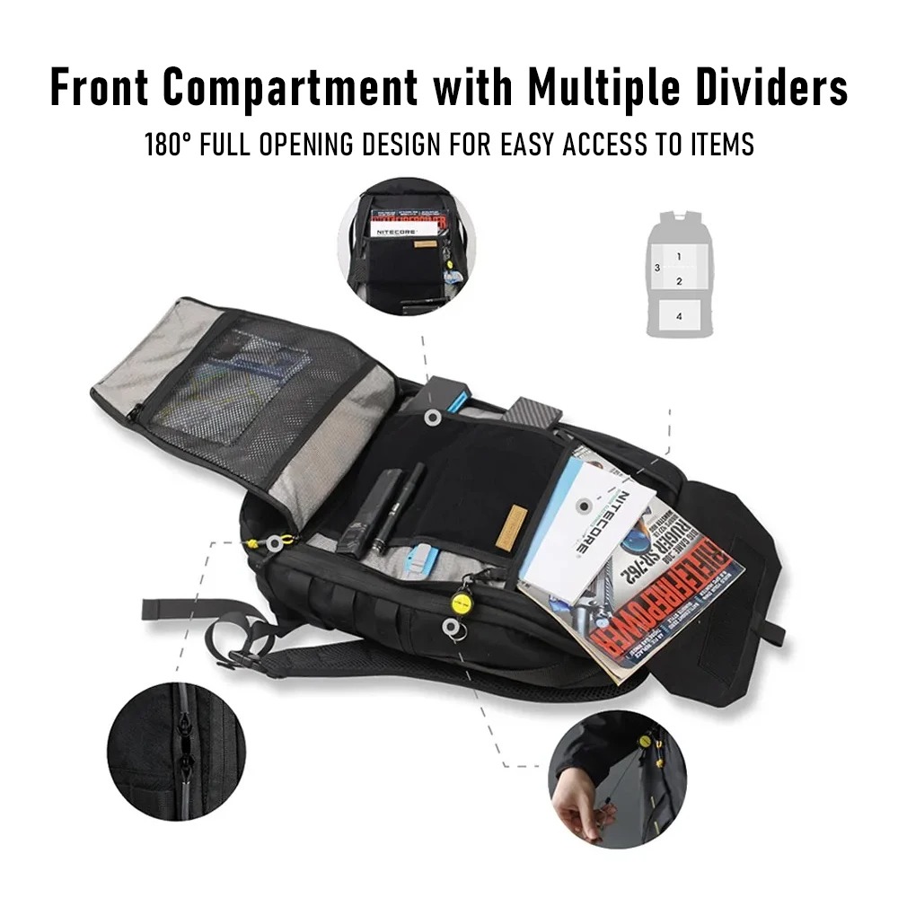 Gambar produk NITECORE Tas Ransel Laptop 15.6 Inch 500D Cordura MOLLE System 23L - BP23 PRO