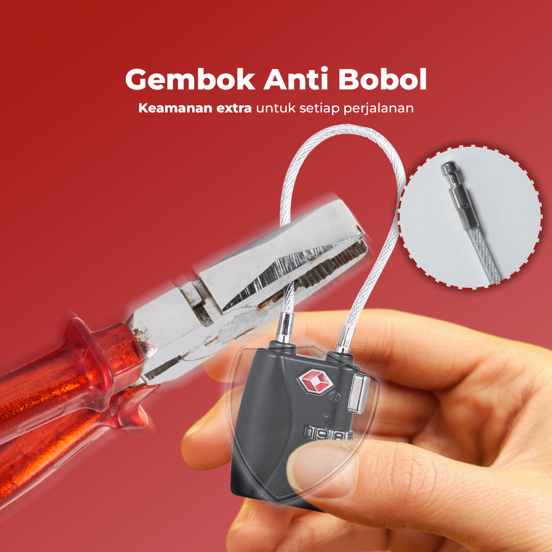 CJSJ Gembok Koper Angka 3 Digit Suitcase Password TSA Lock - TSA007 Gambar produk CJSJ Gembok Koper Angka 3 Digit Suitcase Password TSA Lock - TSA007