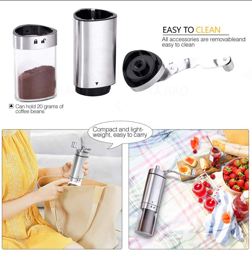 One Two Cups Alat Penggiling Kopi Manual Coffee Grinder Adjustable - 5014 Gambar produk One Two Cups Alat Penggiling Kopi Manual Coffee Grinder Adjustable - 5014