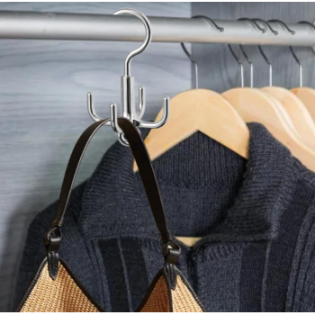 Gambar produk HIMSTO Gantungan Baju Serbaguna Rotating Rod Hanger Holder 4 Hook - HI4