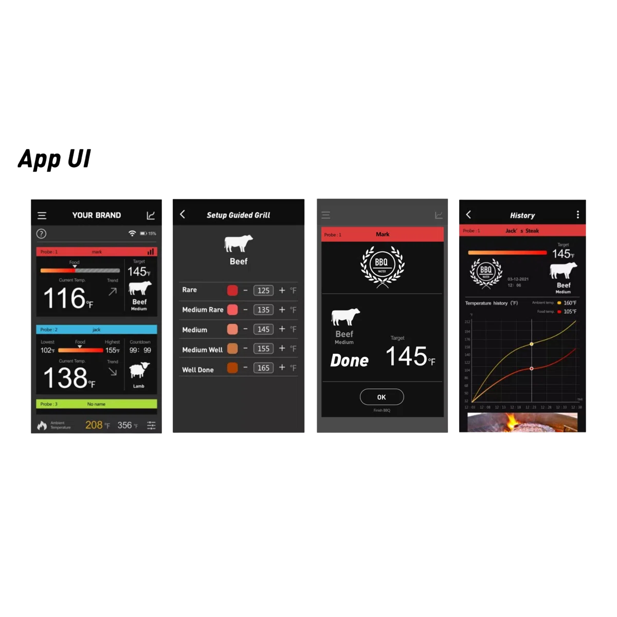 TEK Termometer Makanan Digital Daging BBQ Bluetooth Wireless 2 Probe - AT-02 Gambar produk TEK Termometer Makanan Digital Daging BBQ Bluetooth Wireless 2 Probe - AT-02