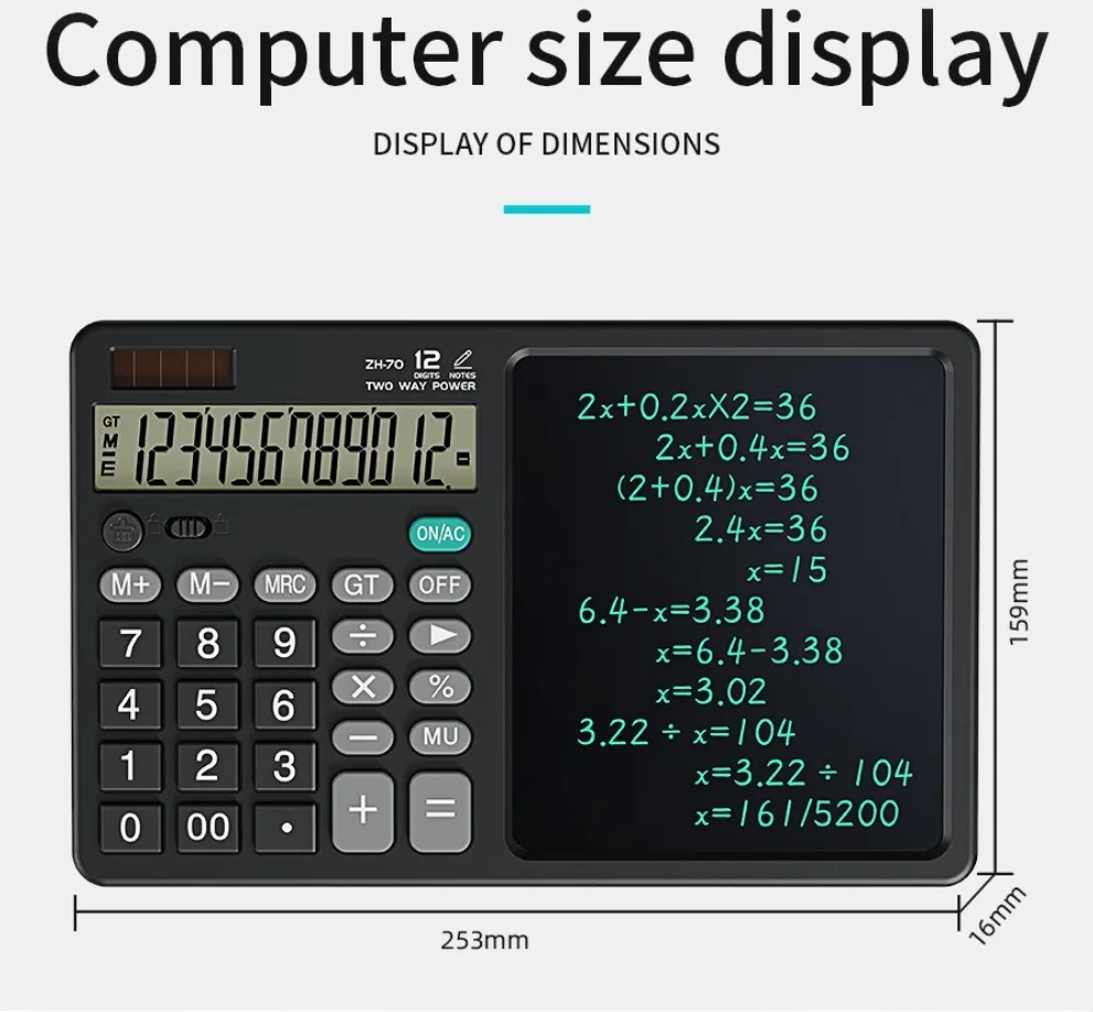 SIOPEN Kalkulator Tablet Multifungsi 2in1 LCD Writing Pad 12 Digits - ZH70 Gambar produk SIOPEN Kalkulator Tablet Multifungsi 2in1 LCD Writing Pad 12 Digits - ZH70