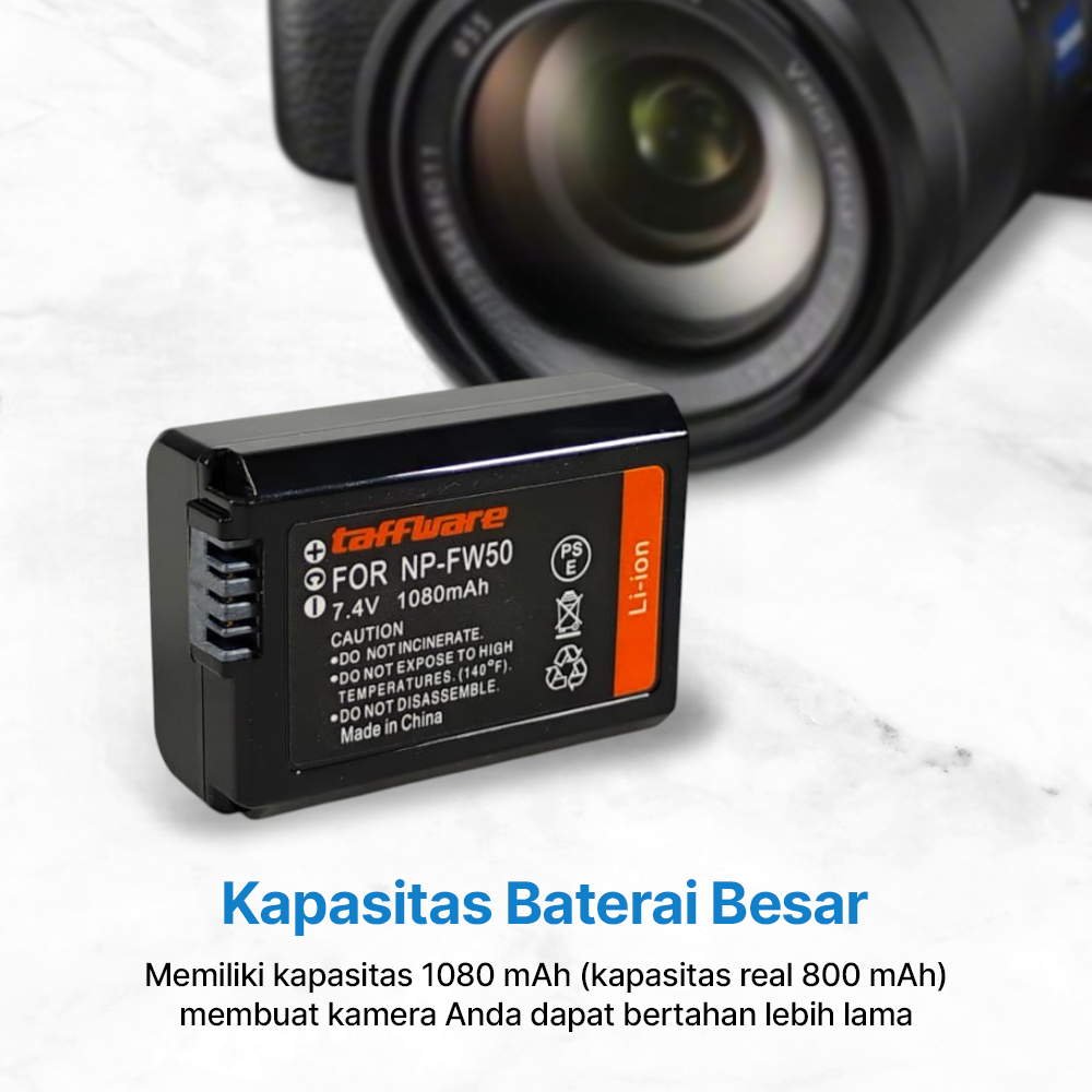 Gambar produk Taffware Baterai Kamera NP-FW50 for Sony Alpha a6500 a6300 1080mAh
