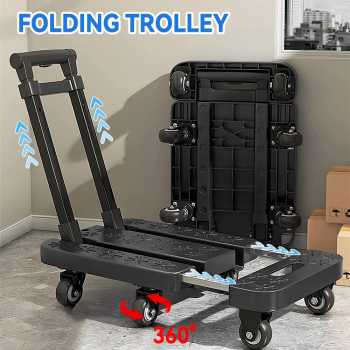 Gambar produk NIAN Troli Barang Lipat Foldable Telescopic Flatbed Trolley 6 Wheels - N60