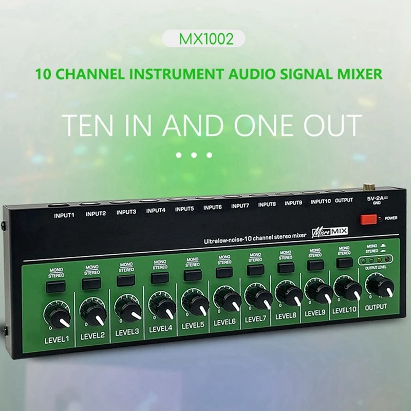 Gambar produk MAOCAR Mixer Audio 10 Channel USB Mono Stereo Type C Portable - MX1002