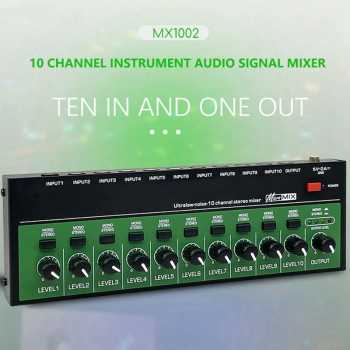 MAOCAR Mixer Audio 10 Channel USB Mono Stereo Type C Portable - MX1002